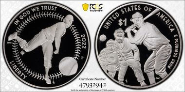 2022-P $1 Negro Leagues Baseball w/100 Privy First Strike PR69DCAM
