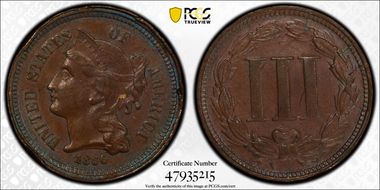 1866 3C J-460 PR58BN