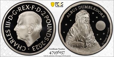 2023 £2 Professor Dumbledore 25th Ann. Harry Potter PR69DCAM