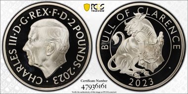 2023 £2 Bull of Clarence 1oz Ag The Tudor Beasts PR68DCAM