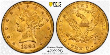 1893 $10 MS63