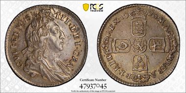 1696 6D S-3520 Early Harp MS63