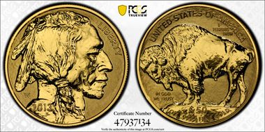 2013-W $50 American Buffalo Rev PR 100th Anniversary .9999 Fine Gold PR69