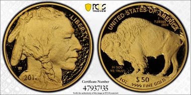 2011-W $50 American Buffalo .9999 Fine Gold PR69DCAM