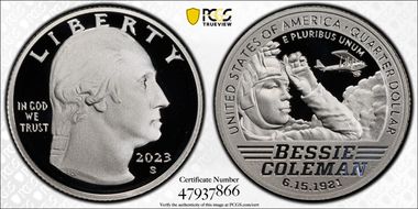 2023-S 25C Bessie Coleman-Silver First Strike PR70DCAM