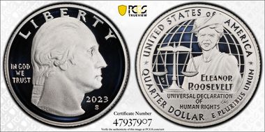 2023-S 25C Eleanor Roosevelt-Silver First Strike PR70DCAM