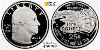2023-S 25C Edith Kanaka'ole-Silver First Strike PR70DCAM