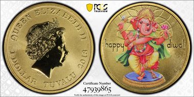 2018-P $1 Diwali Festival MS69