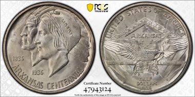 1936-D 50C Arkansas MS66