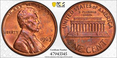 1963 1C MS63RB