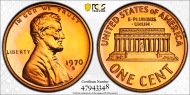 1970-S 1C Large Date PR67RD
