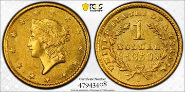 1850-C G$1 AU58