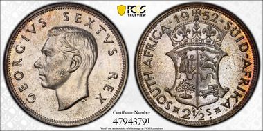 1952 2 1/2S KM-39.2  Ag PR66