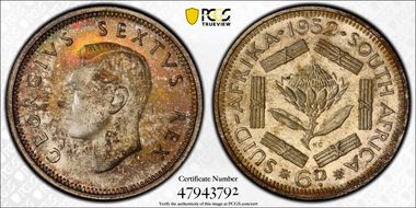 1952 6D KM-36.2  Ag PR67