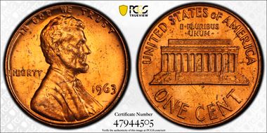 1963 1C MS65RD