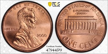 2000-D 1C MS67RD