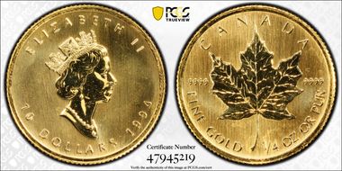 1994 $10 Maple Leaf/Au MS68