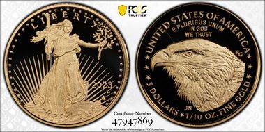 2023-W $5 Gold Eagle First Strike PR70DCAM