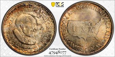 1952 50C Washington-Carver MS66