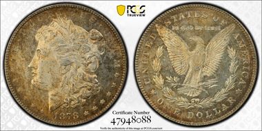 1878 7TF $1 R78 VAM 70, Doubled RIB MS63PL