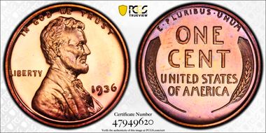 1936 1C Brilliant PR66RB