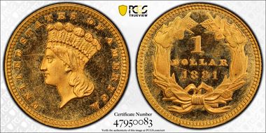 1881 G$1 PR66DCAM