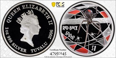 2006 $1 Red-Back Spider Colorized  Ag PR1DCAM