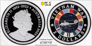 2023-C $2 Vietnam War Colorized  Ag PR70DCAM