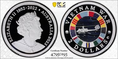 2023-C $2 Vietnam War Colorized  Ag PR70DCAM