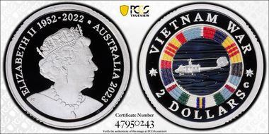 2023-C $2 Vietnam War Colorized  Ag PR70DCAM