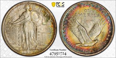 1917 25C Type 1 AU58+ FH