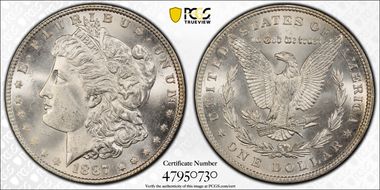 1887 $1 VAM 12, Alligator Eye MS65