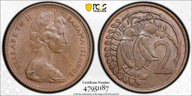 (1967) 2C KM-33 Mule-Bahamas Obv MS63BN