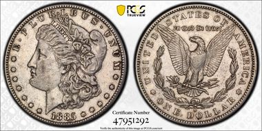 1885-S $1 VAM 6, S/S XF45