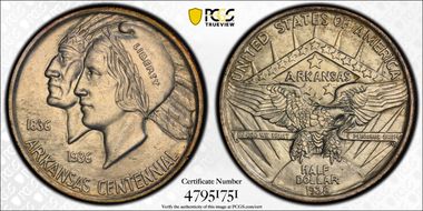 1938 50C Arkansas MS63