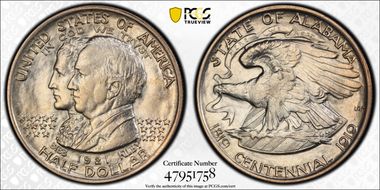 1921 50C Alabama AU58