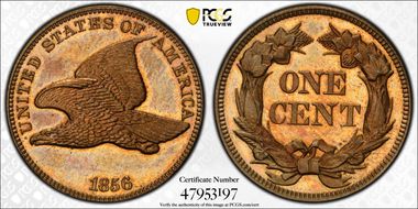 1856 1C Flying Eagle, S-3 PR65+