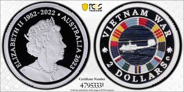 2023-C $2 Vietnam War Colorized  Ag PR70DCAM