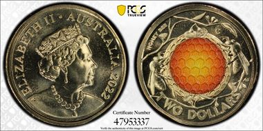 2022-C $2 Honey Bee Colorized MS68