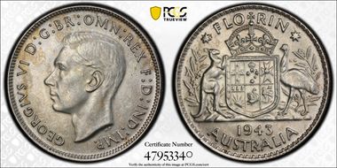 1943(m) Florin KM-40  Ag MS62
