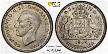 1945(m) Florin KM-40  Ag MS63