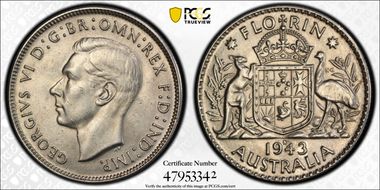 1943-S Florin KM-40  Ag MS63