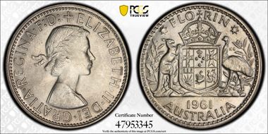 1961(m) Florin MS63