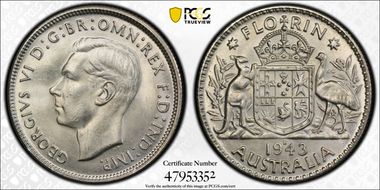 1943-S Florin KM-40  Ag MS64