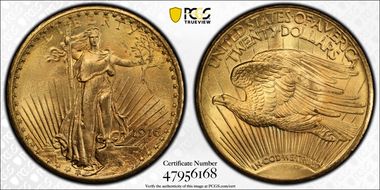 1916-S $20 MS65+