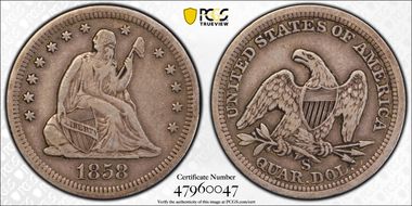1858-S 25C VF30
