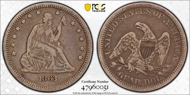 1863 25C VF25