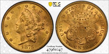 1875 $20 MS62