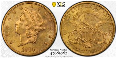 1880-S $20 MS62