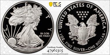 2017-S $1 Silver Eagle PR69DCAM
